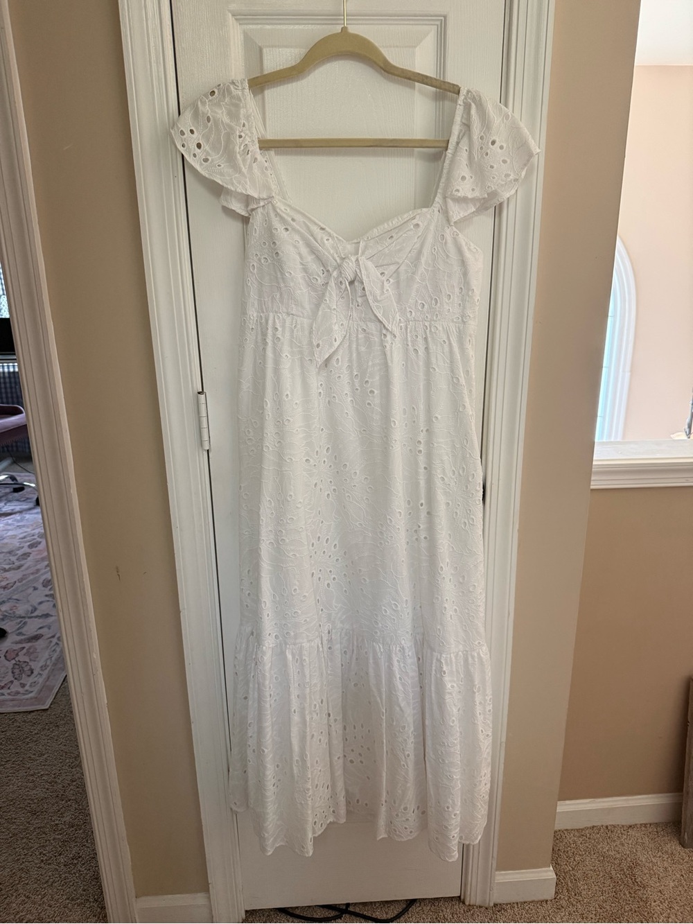 Lilly Pulitzer White Eyelet Tie-Front Maxi Dress